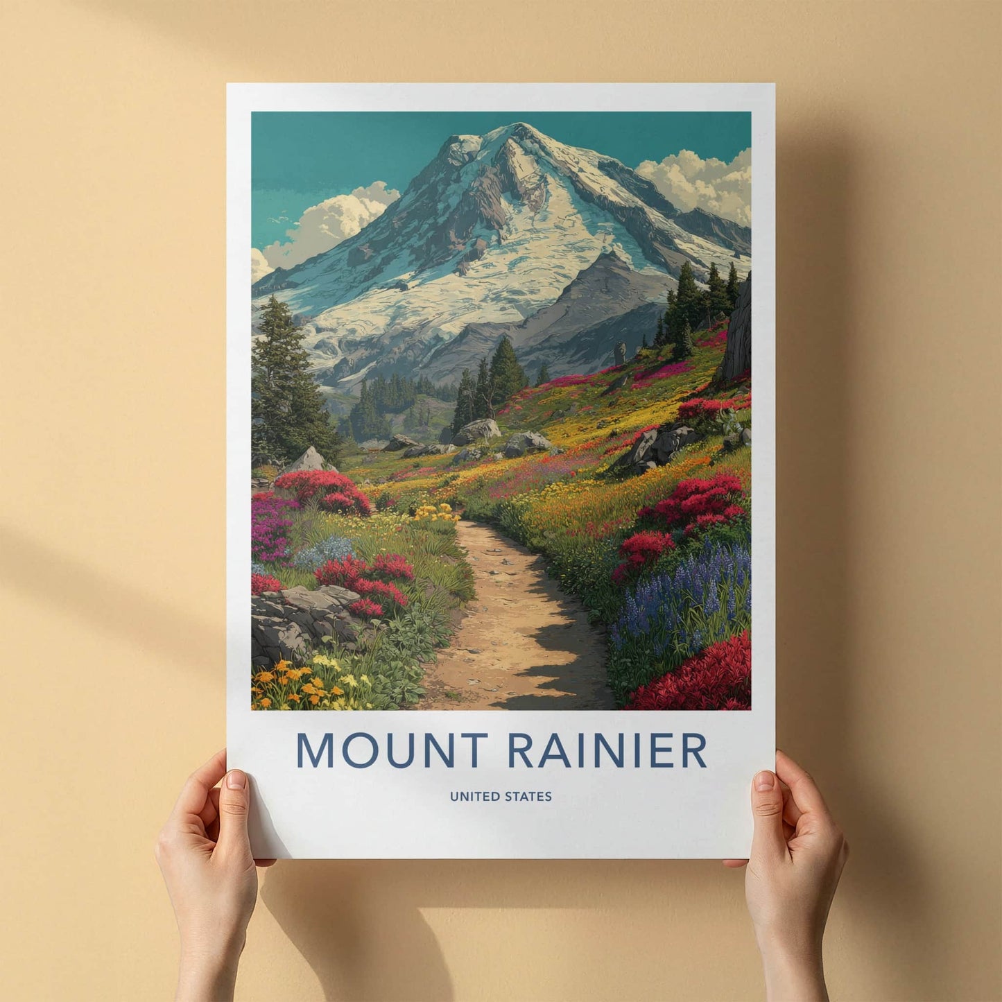 Mount Rainier Poster - Washington Travel Art