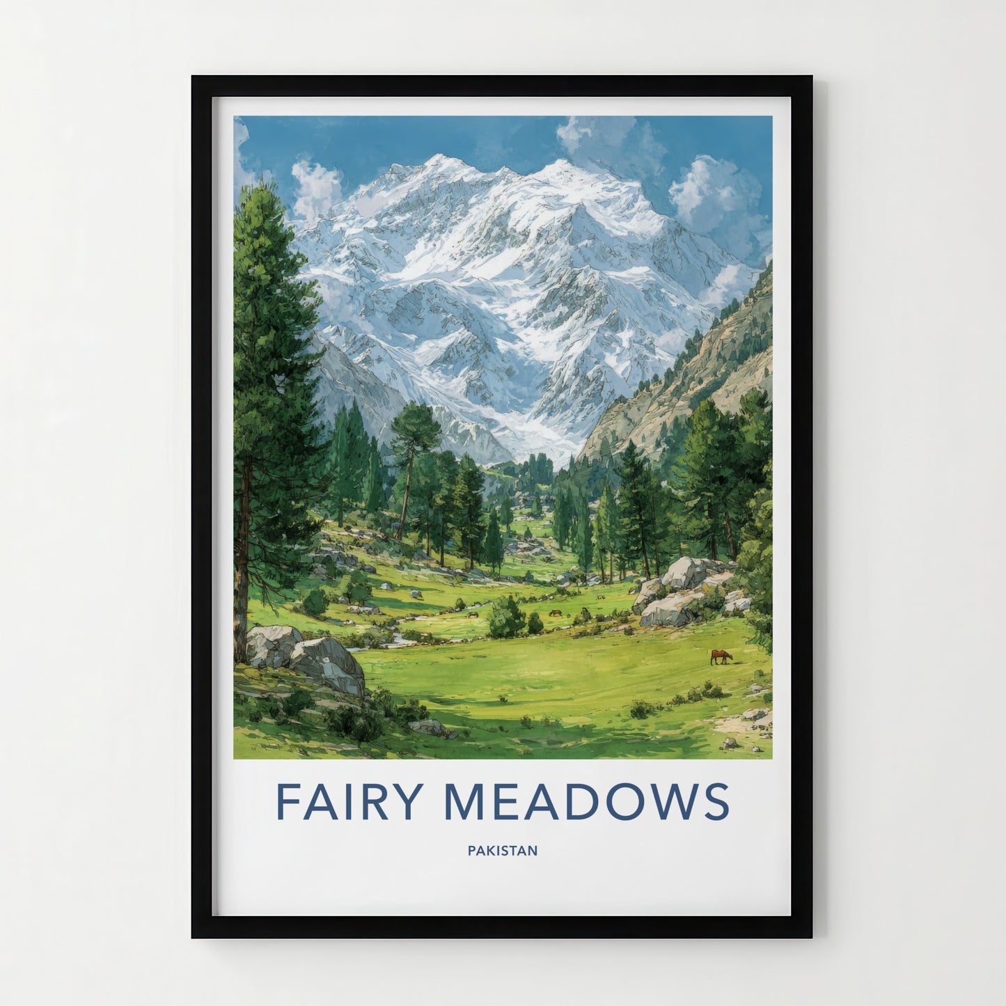 Fairy Meadows Poster - Pakistan Green Valley Pines Art Print