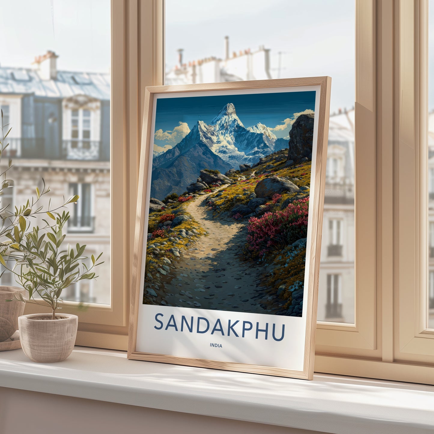 Sandakphu Poster India West Bengal Snowy Peak Decor