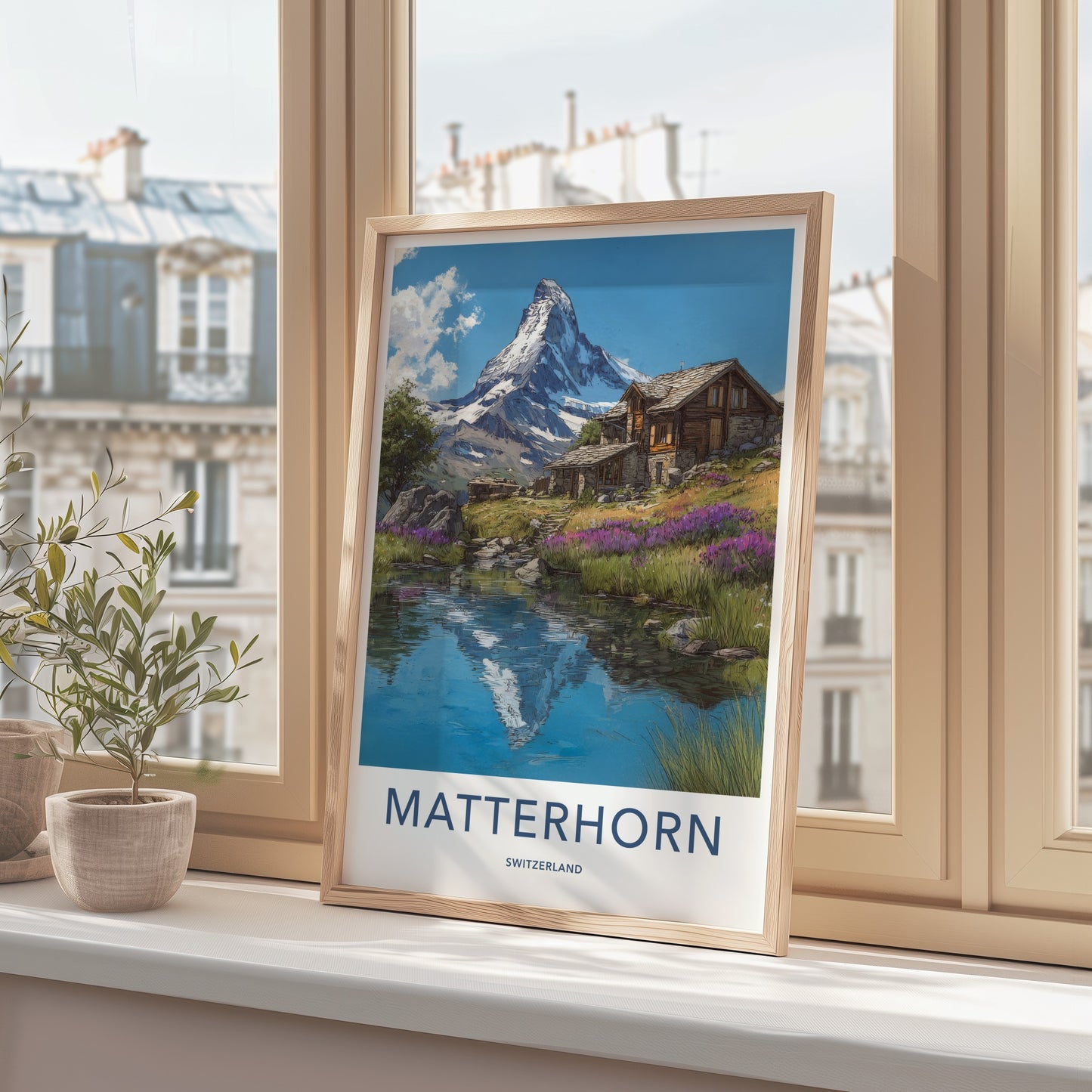 Matterhorn Poster - Switzerland Wall Art Alpine Mountain Reflection