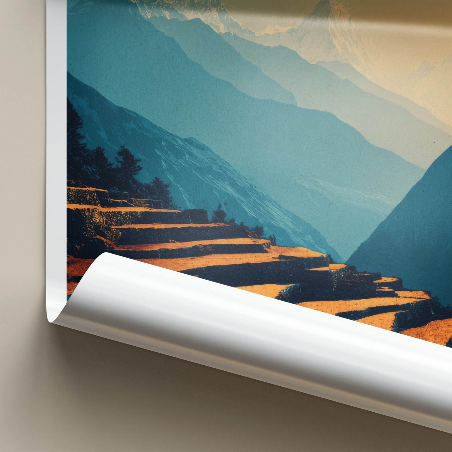 Pangboche Poster - Nepal Travel Art