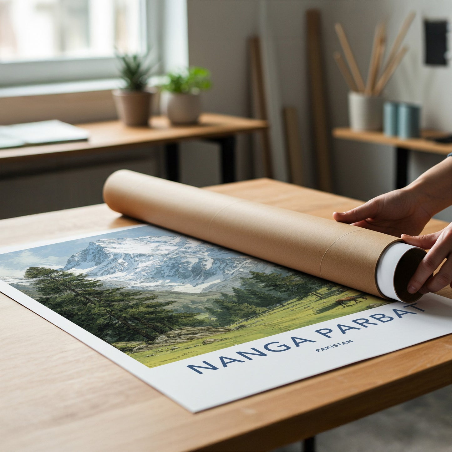 Nanga Parbat Poster - Pakistan Snow Covered Peaks Art