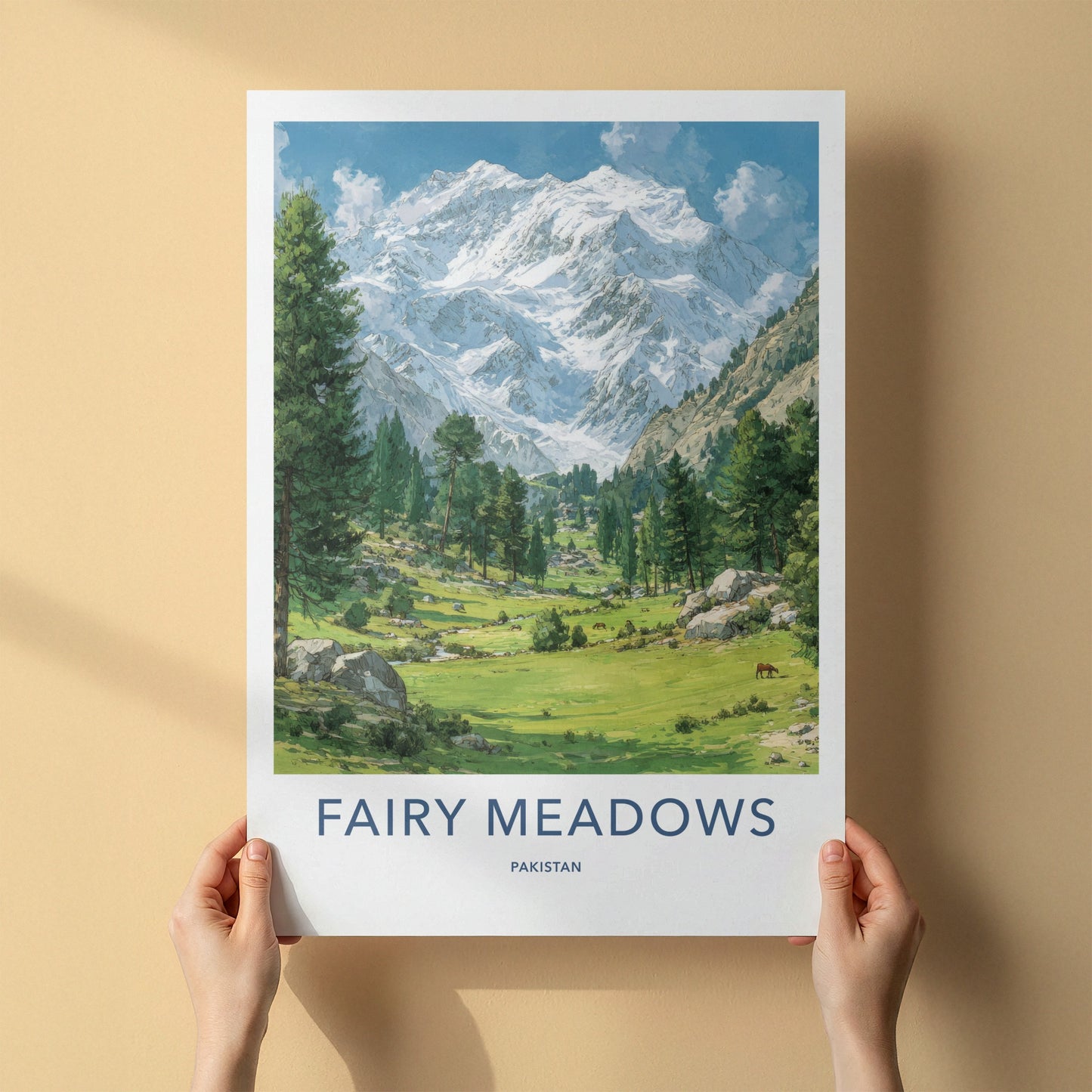 Fairy Meadows Poster - Pakistan Green Valley Pines Art Print