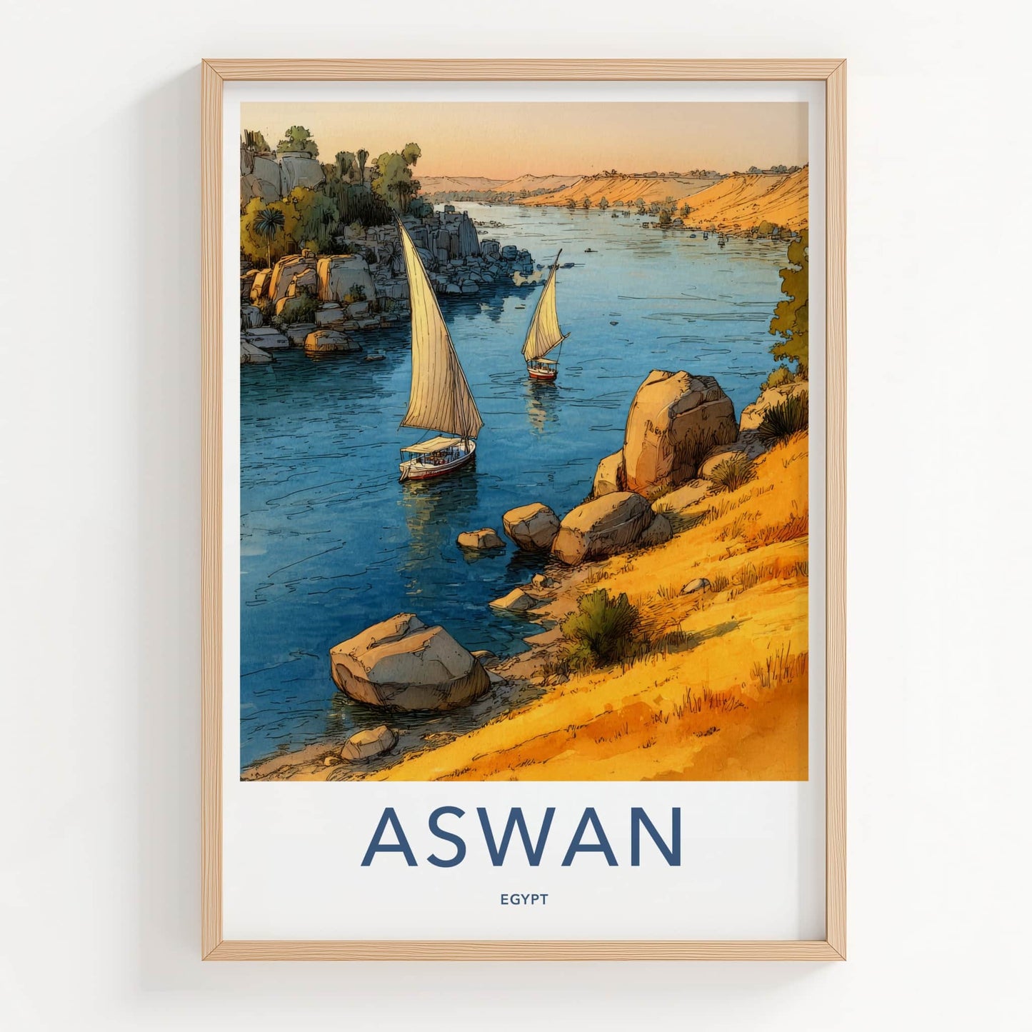 Aswan Poster - Egypt Travel Print