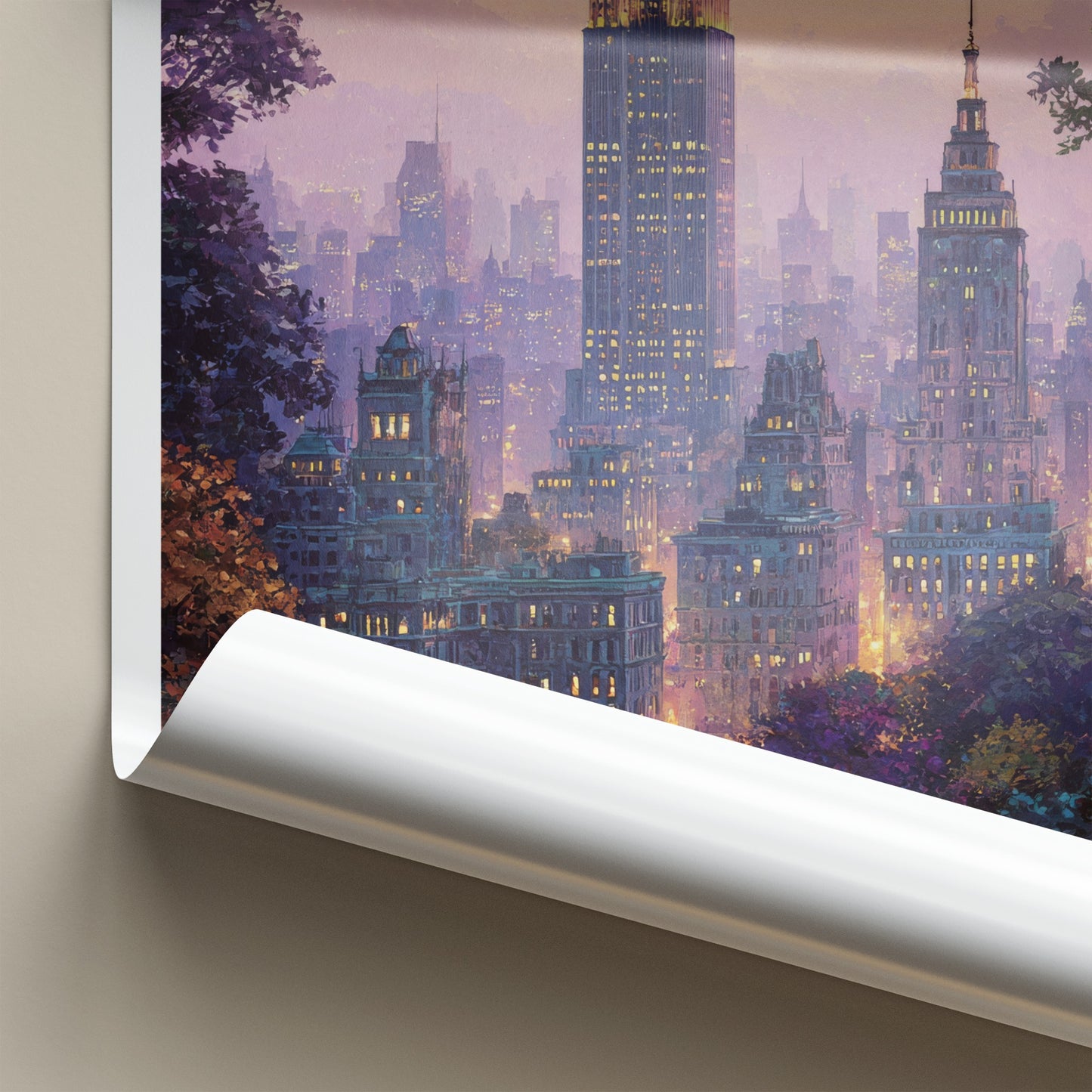 Manhattan Poster New York Empire Building City Travel Art