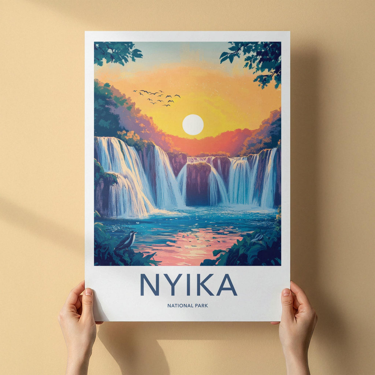 Nyika National Park Poster - Scenic Landscape Waterfall Wall Art