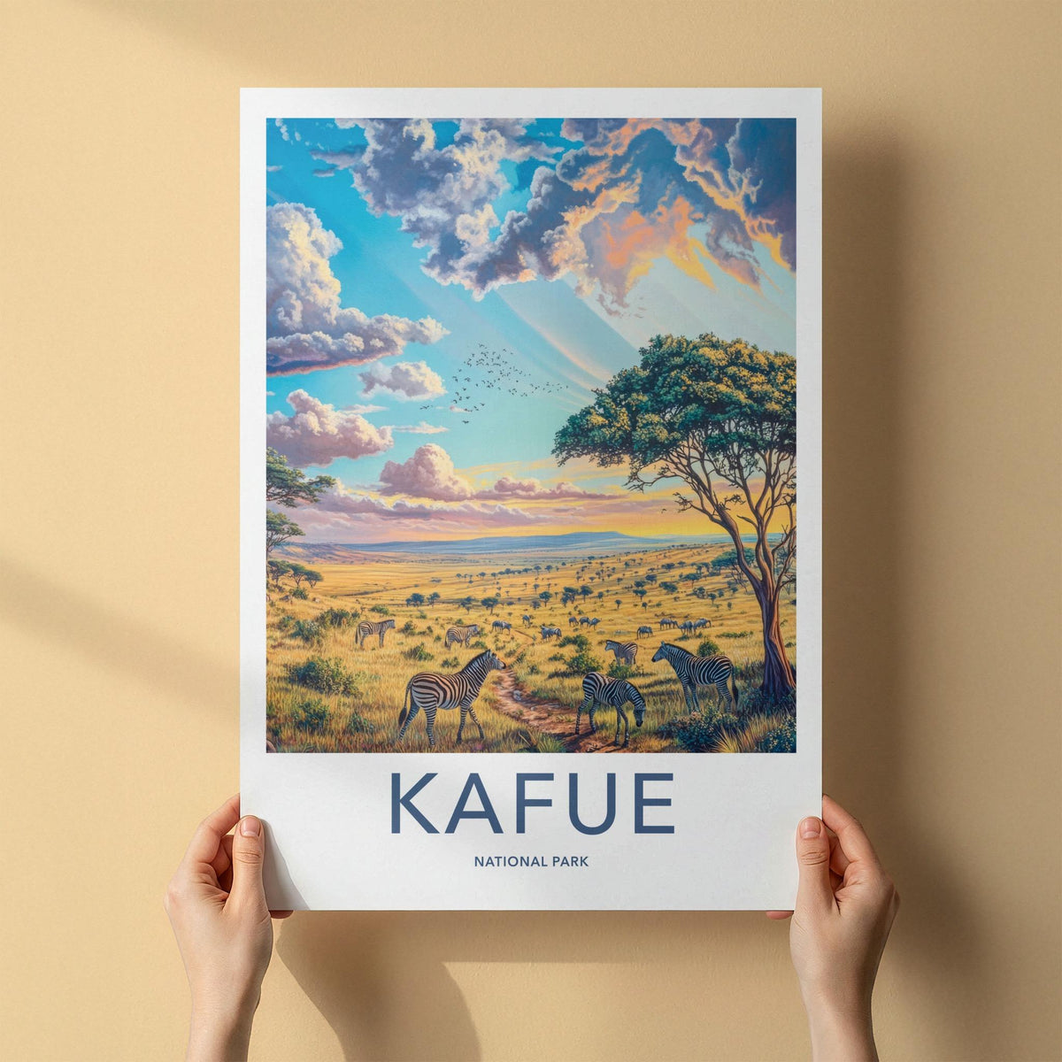 Kafue National Park Poster - Wildlife Wall Art Featuring Zebra