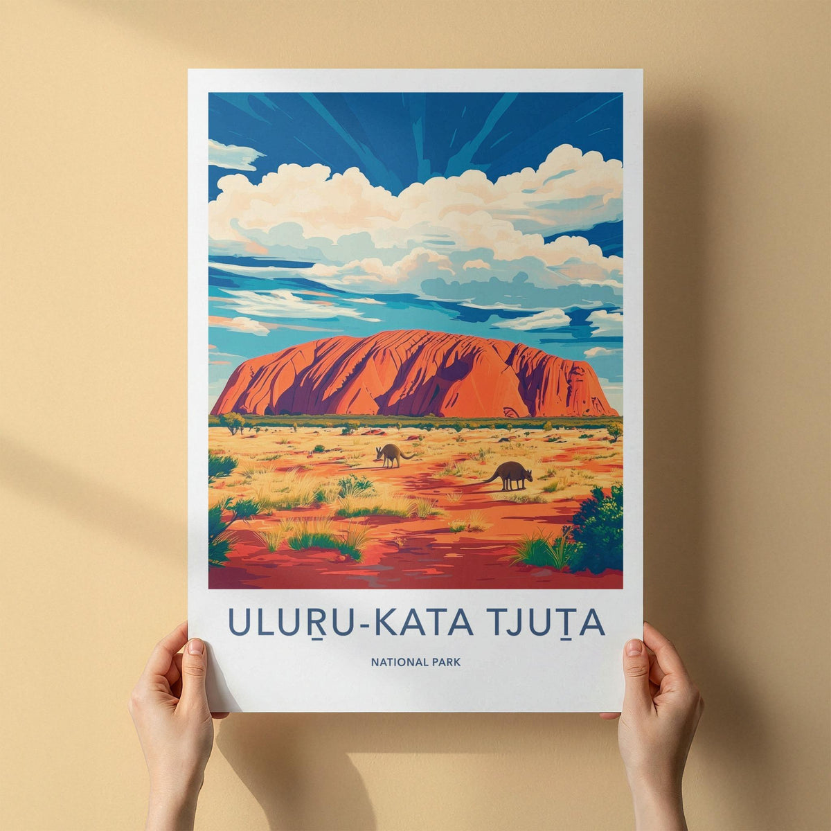 Uluru Kata Tjuta Poster - Australia Wall Art Featuring Red Sandstone