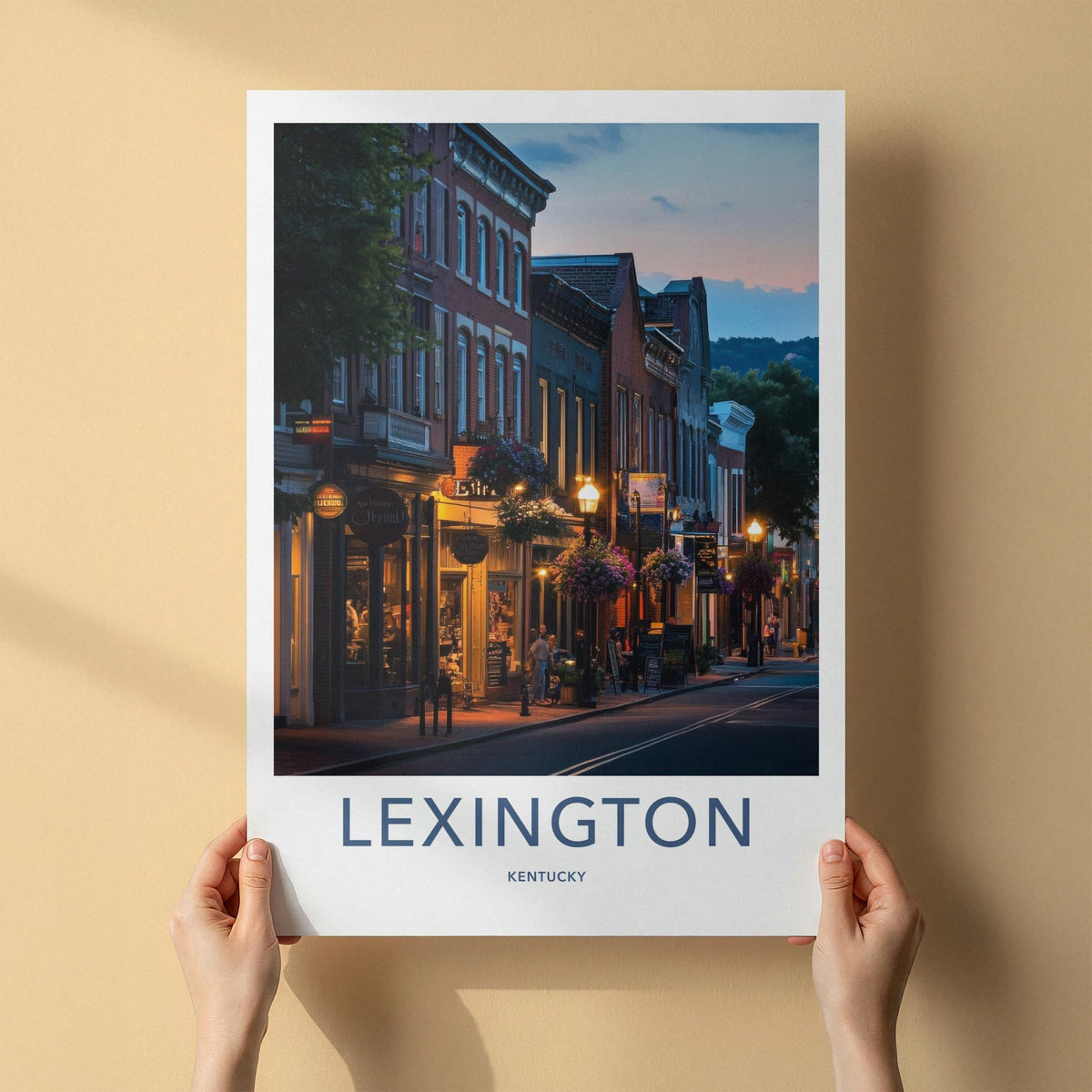 Lexington Wall Art - Kentucky Cityscape Print Featuring Historic