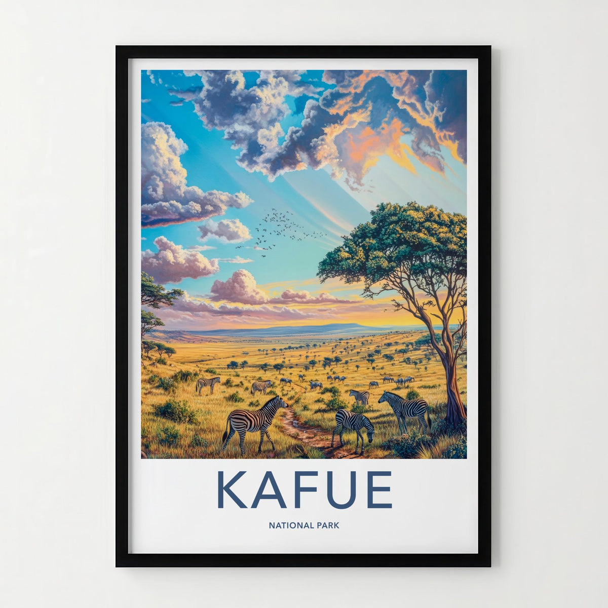 Kafue National Park Poster - Wildlife Wall Art Featuring Zebra