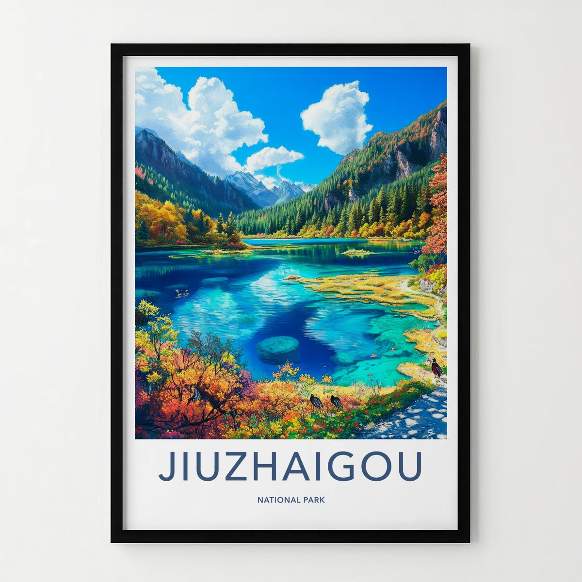 Jiuzhaigou National Park Poster - Sichuan Wall Art With Autumn