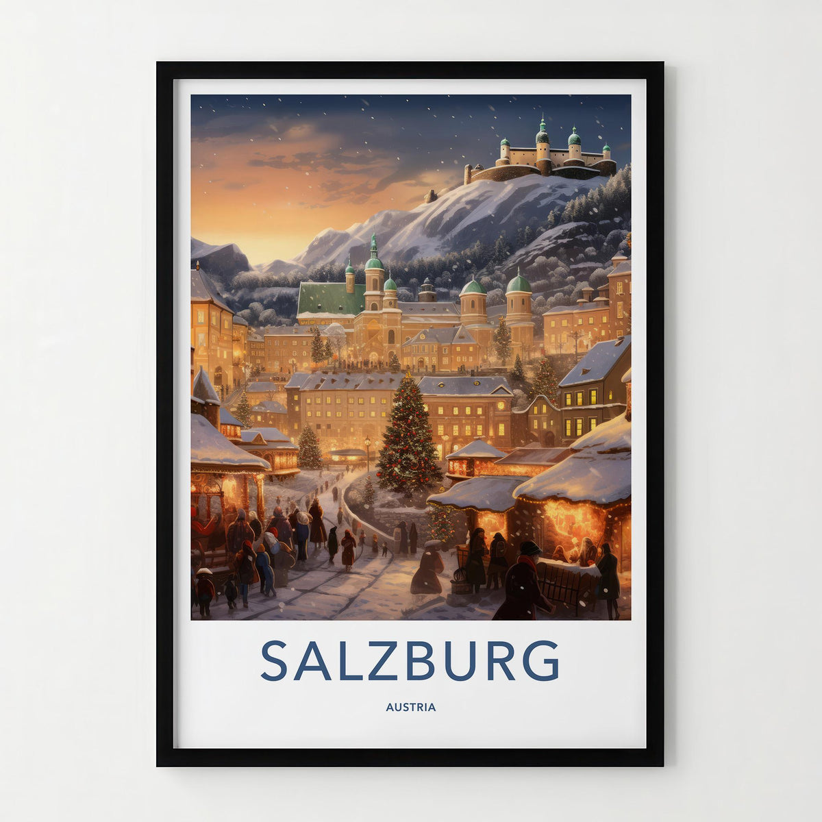 Salzburg Austria Poster - Scenic Winter Landscape Print