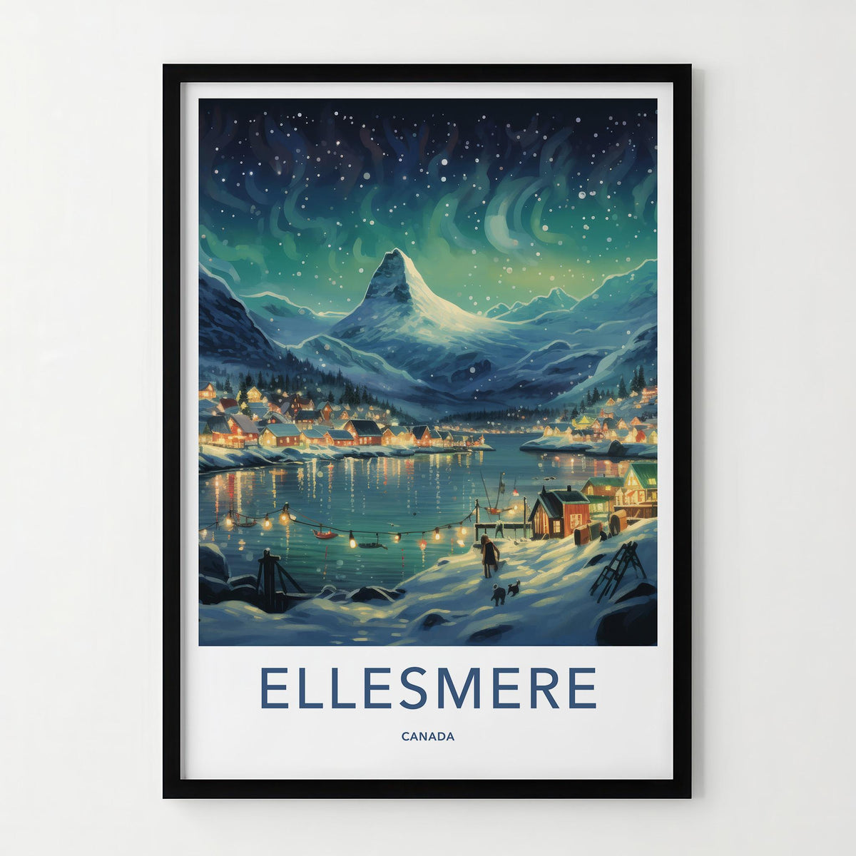 Ellesmere Canada Poster - Arctic Landscape Print With Aurora Borealis