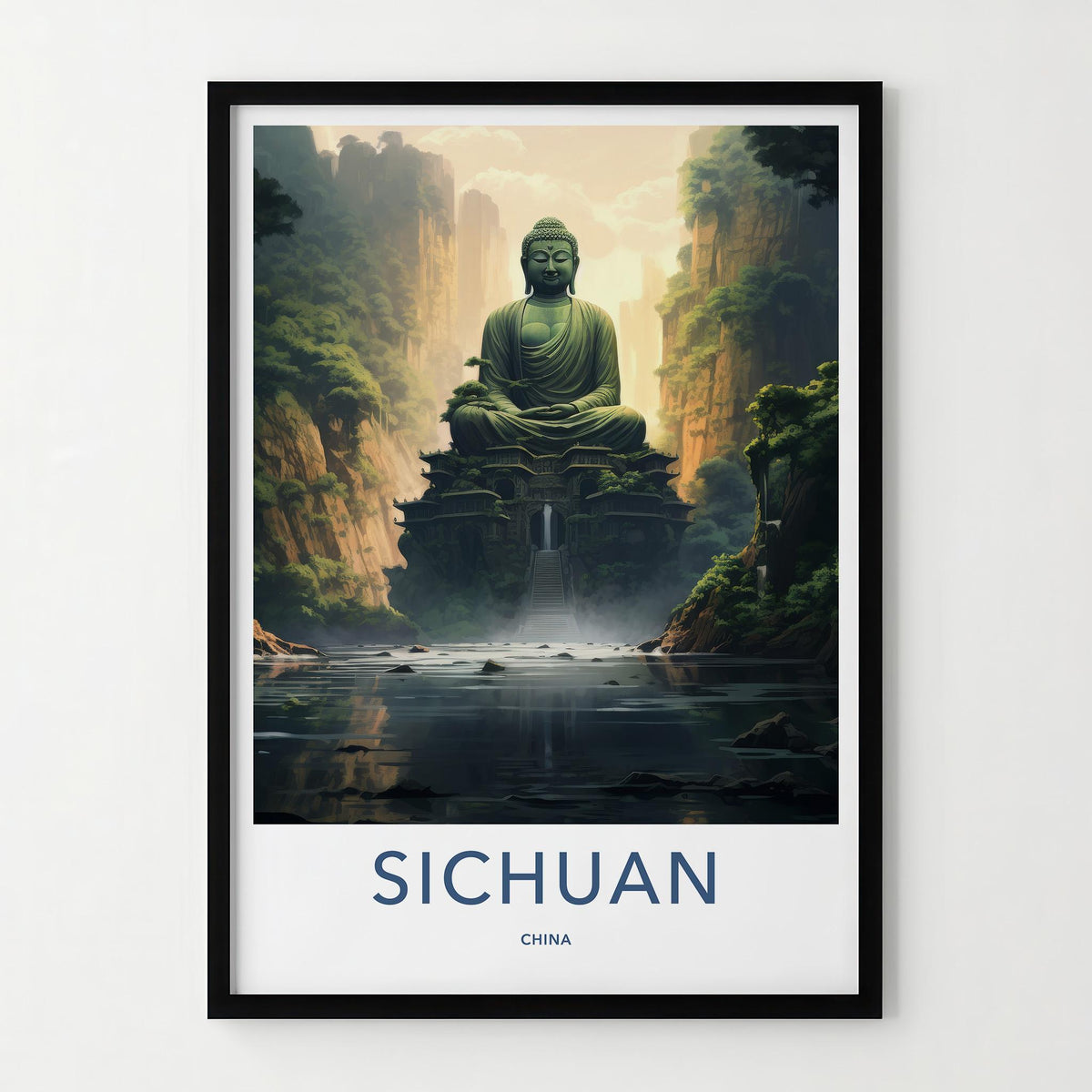 Sichuan Wall Art - Elegant Chinese Landscape Print With Mountain