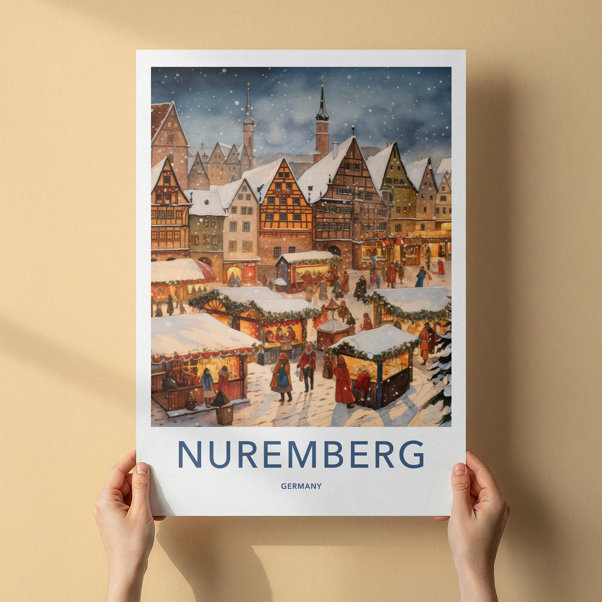 Nuremberg Poster - German Holiday Poster Featuring Festive Christmas
