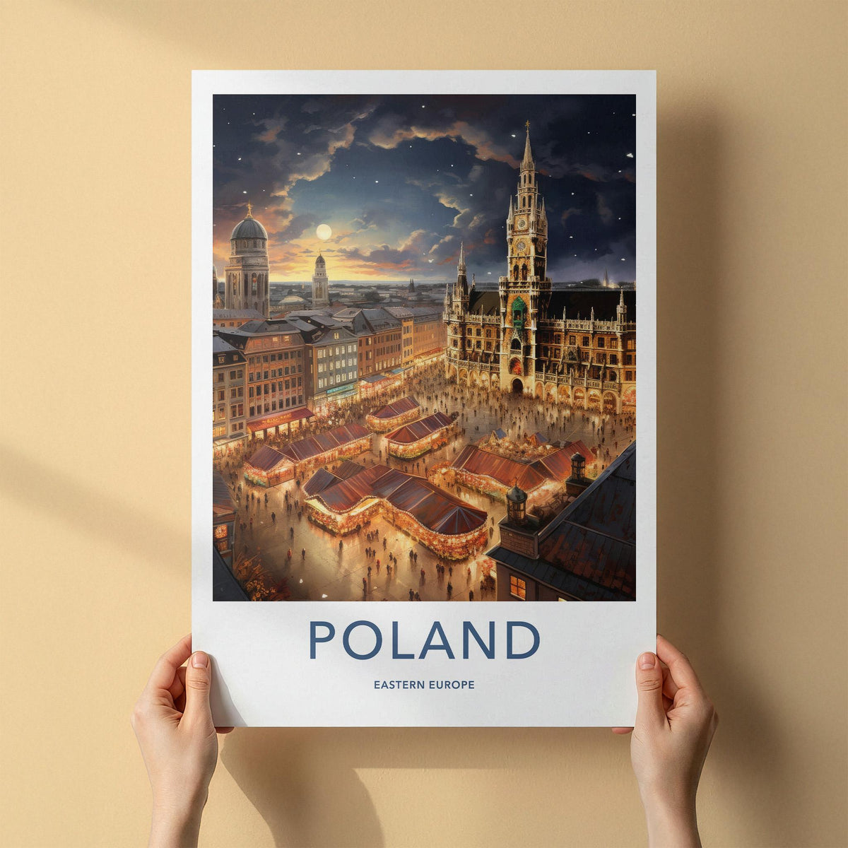 Lodz Poster - Poland Wall Art Featuring Vibrant Market Squares