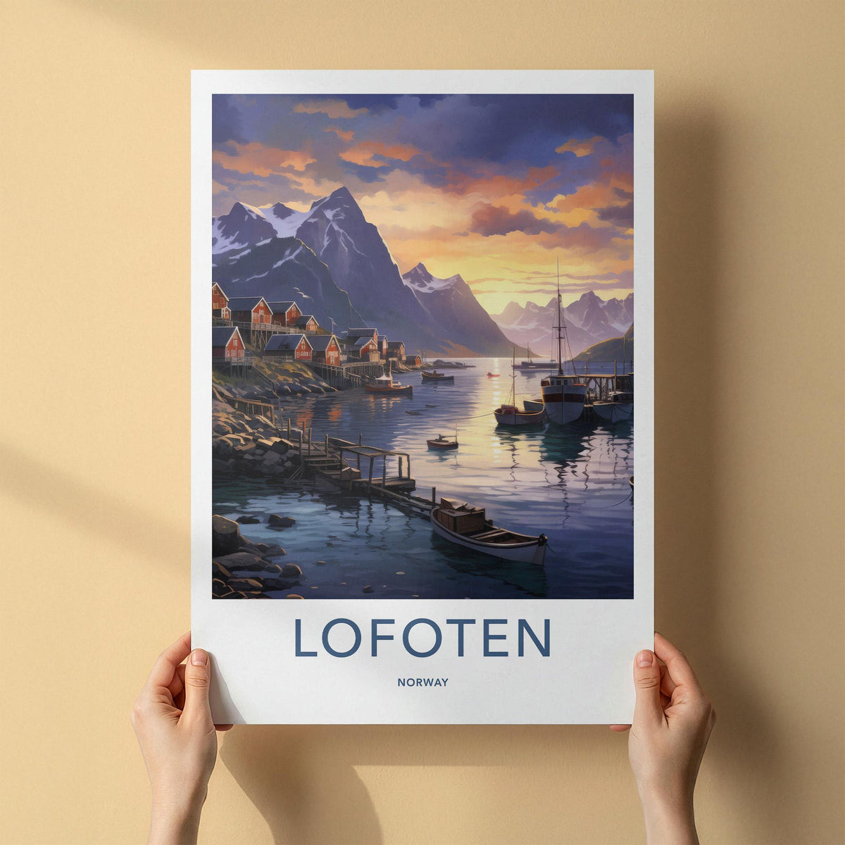 Lofoten Wall Art - Norway Coastal Poster Print With Mountain Landscape