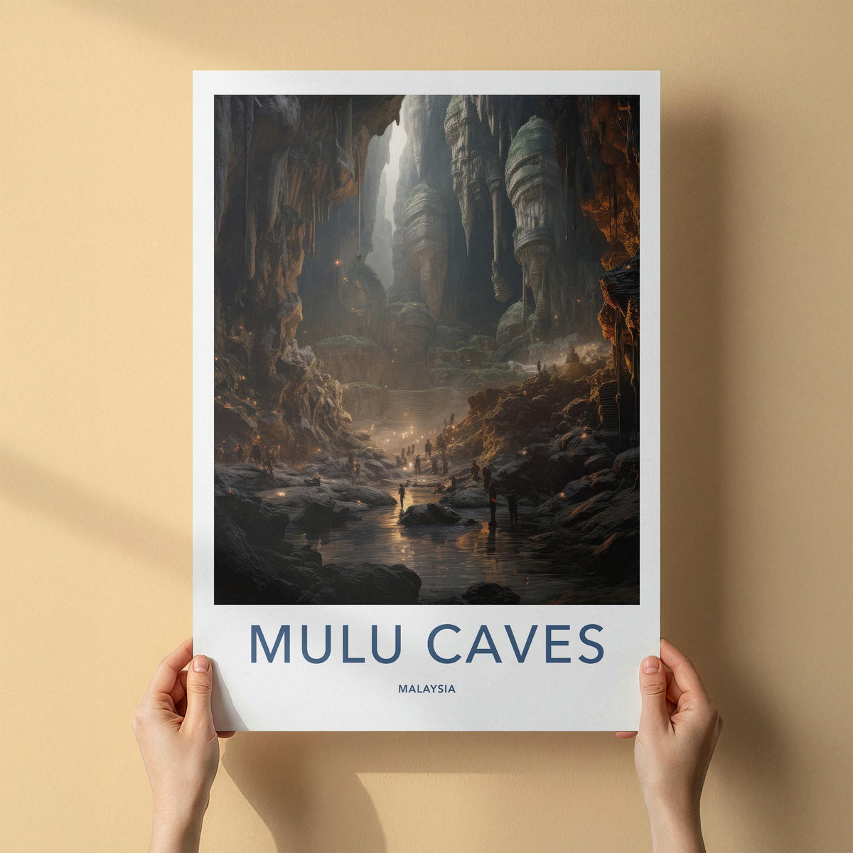 Mulu Caves Poster - Malaysia Wall Art Featuring Natural Cave