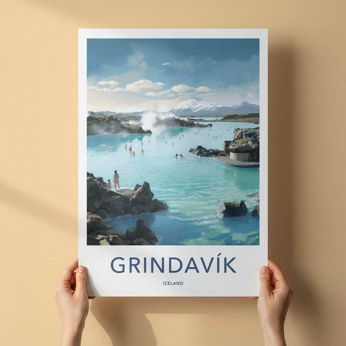 Grindavik Poster - Iceland Wall Art Featuring Volcanic Landscape