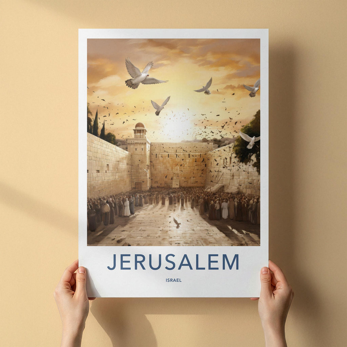 Jerusalem Wall Art - Historic Jerusalem Art with Western Wall Print
