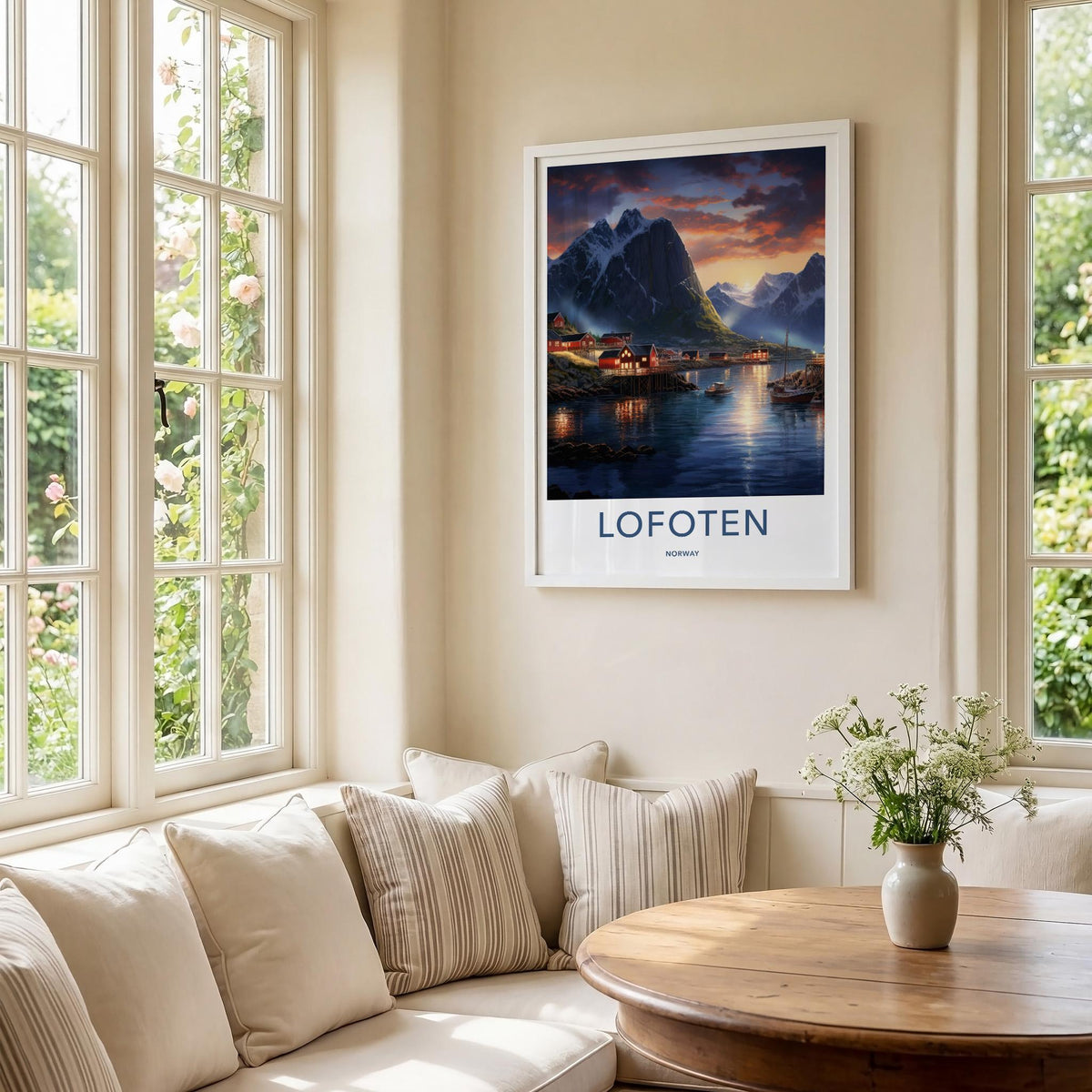 Norway Wall Art - Sognefjord Poster with Lofoten Fjords Scenic