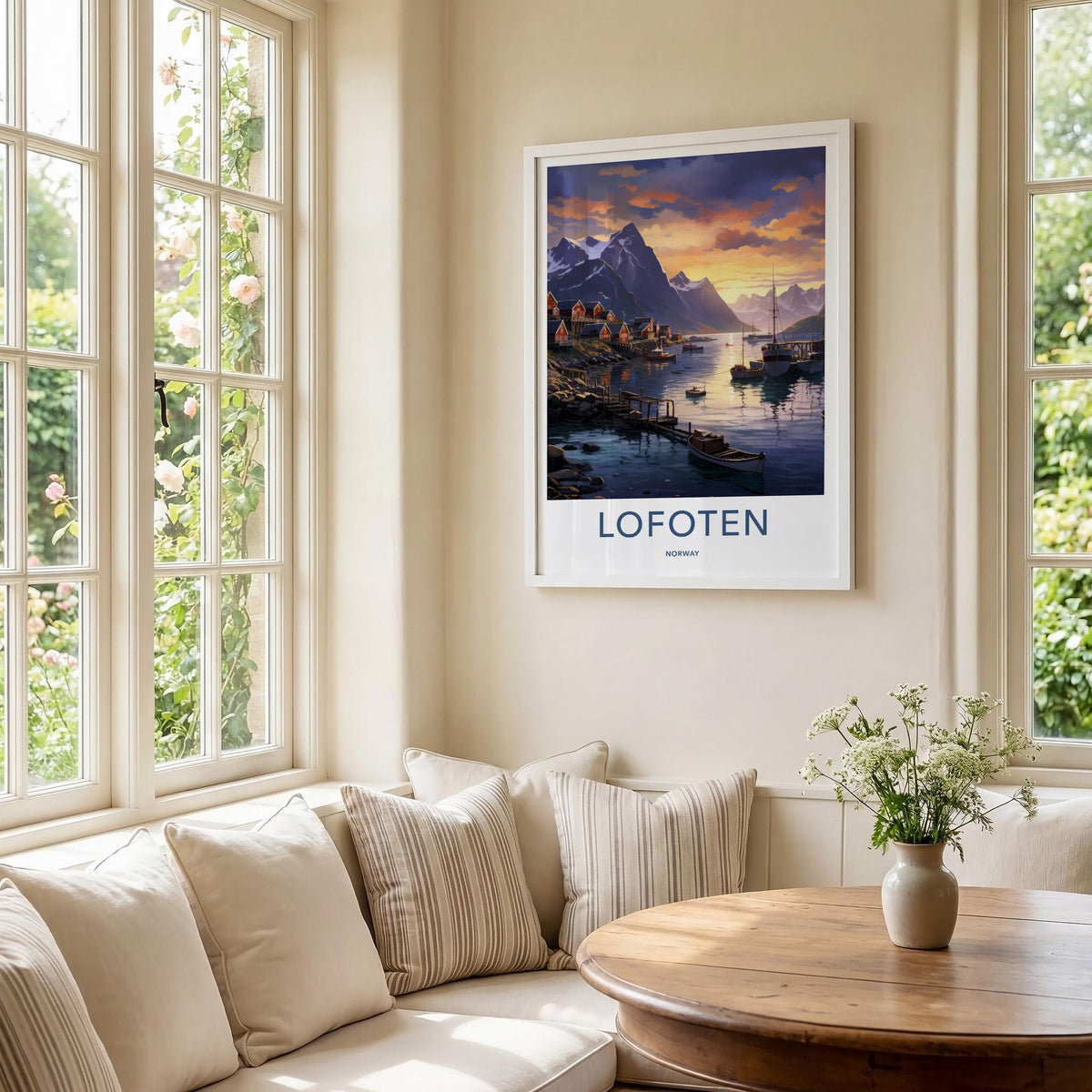 Lofoten Wall Art - Norway Coastal Poster Print With Mountain Landscape