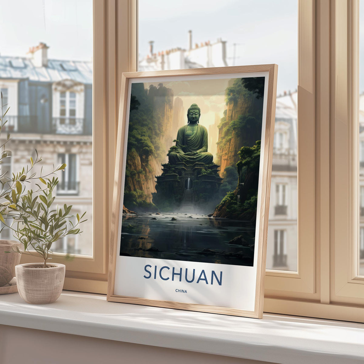 Sichuan Wall Art - Elegant Chinese Landscape Print With Mountain