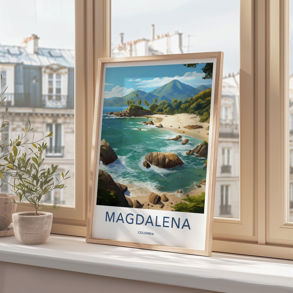 Magdalena Colombia Poster - Scenic Mountain Art & Vibrant Beach