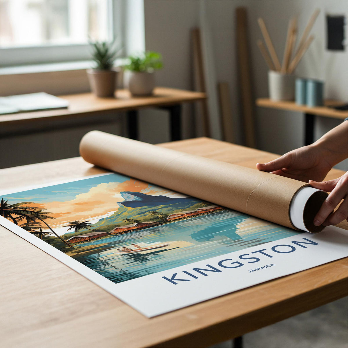 Kingston Jamaica Poster - Caribbean Travel Poster With Tropical Art