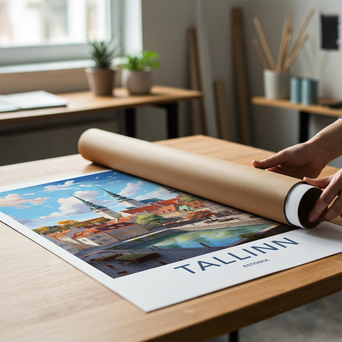 Tallinn Poster - Estonia Wall Art Featuring Medieval Cityscape