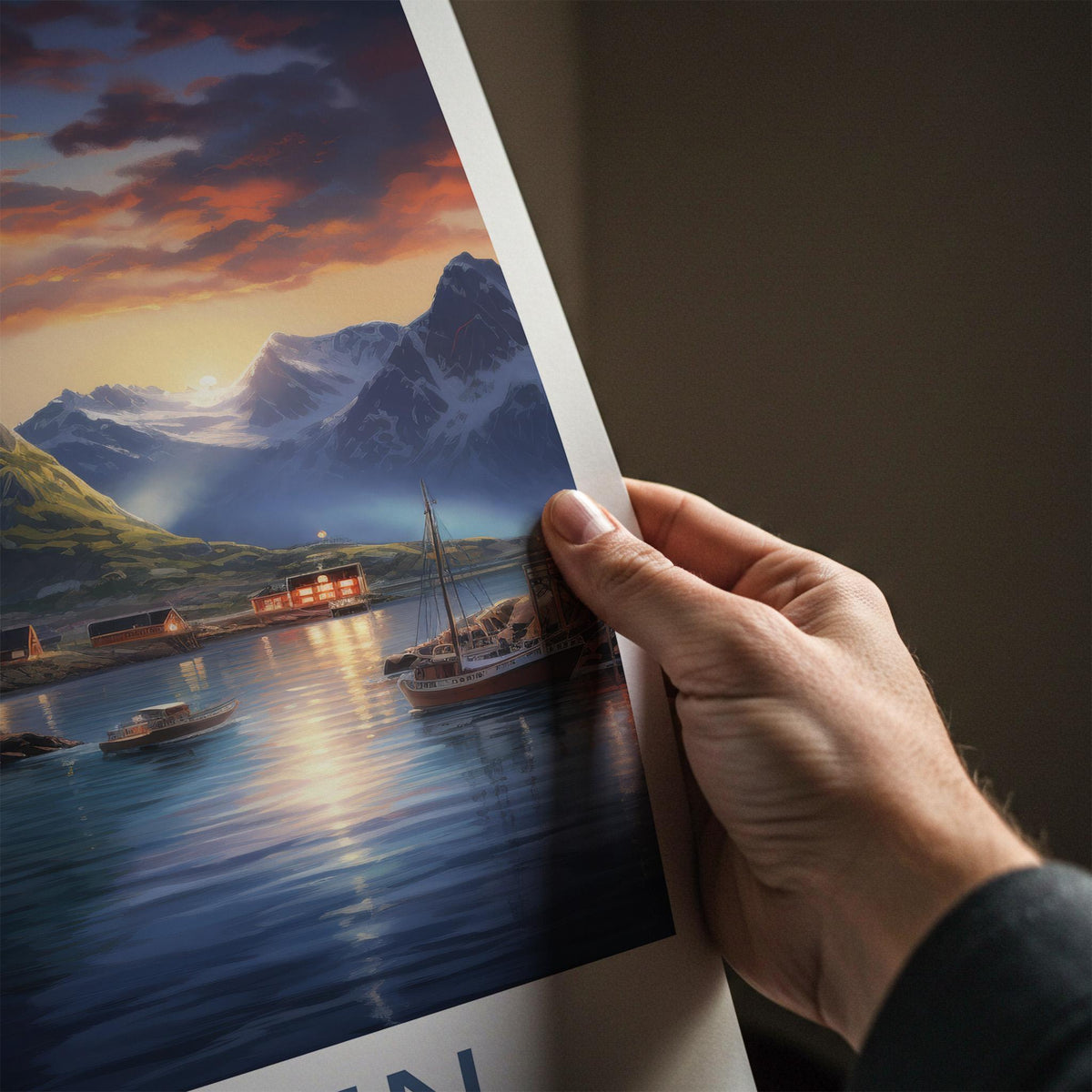 Norway Wall Art - Sognefjord Poster with Lofoten Fjords Scenic