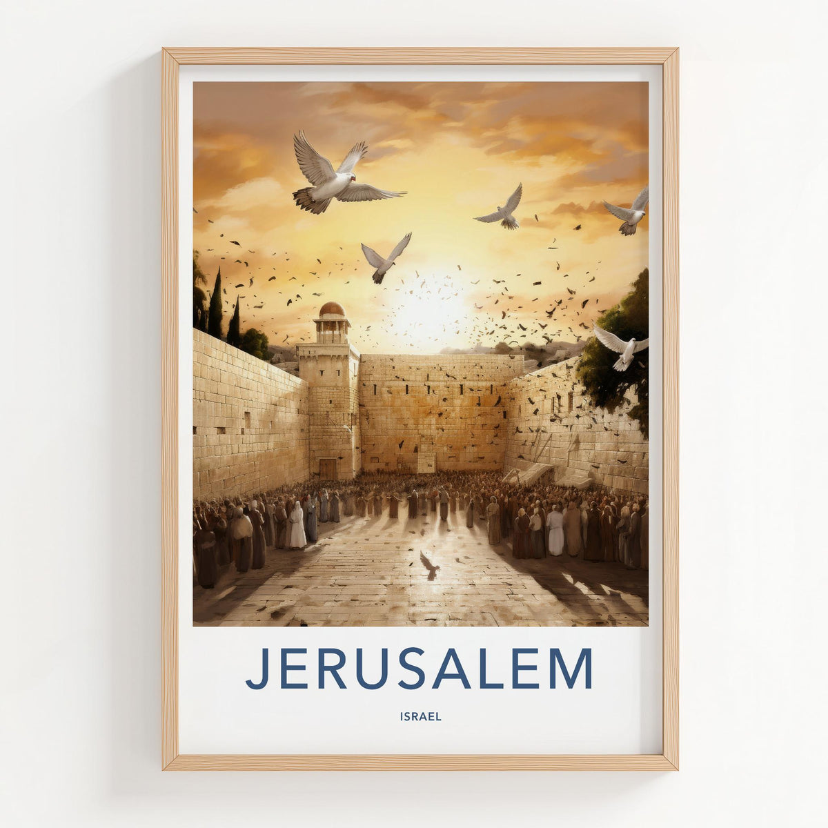Jerusalem Wall Art - Historic Jerusalem Art with Western Wall Print
