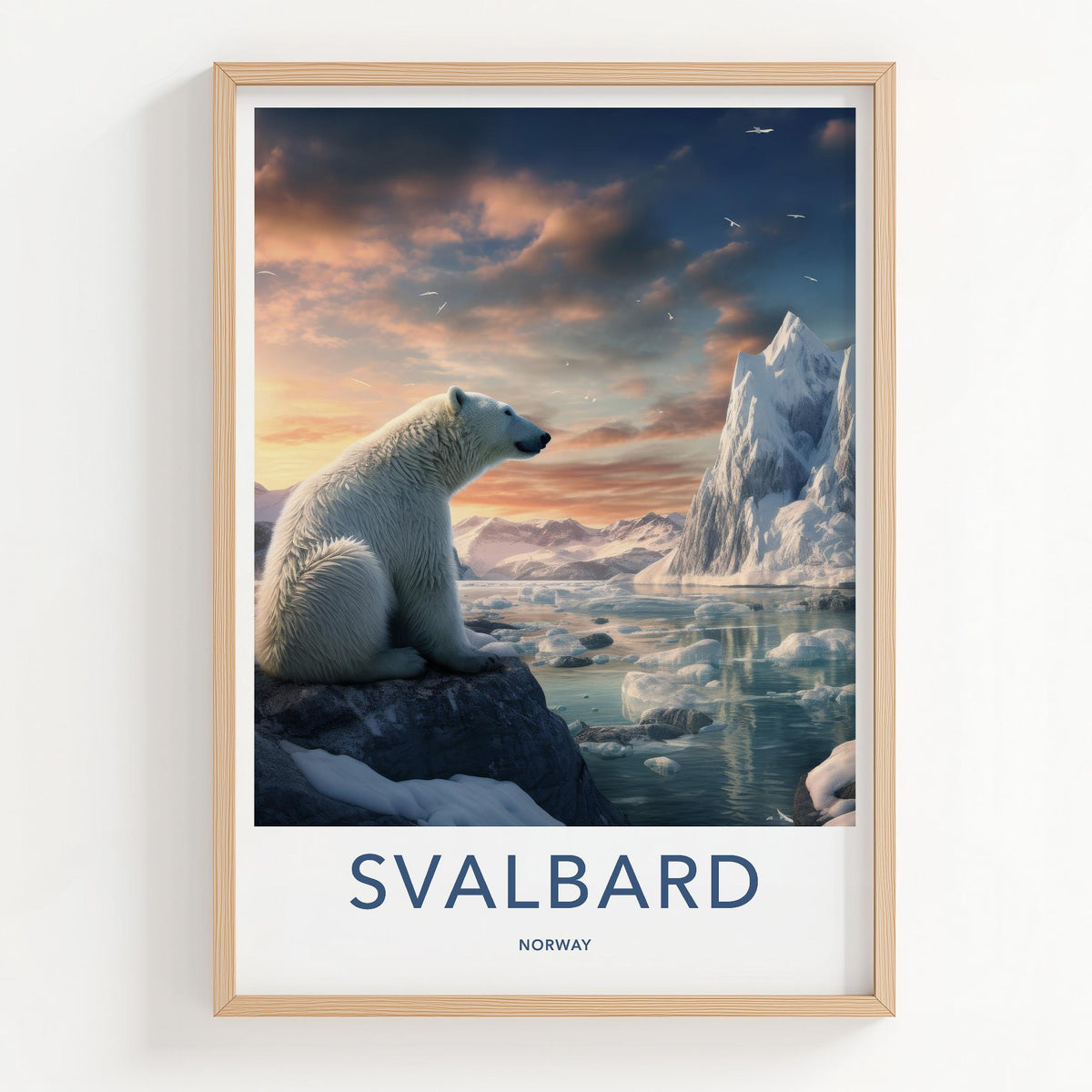 Svalbard Poster - Arctic Landscape & Polar Bear Art Print for Home