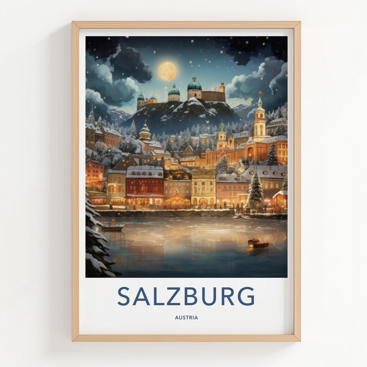Salzburg Poster - Alpine Landscape Art Featuring Mozart Birthplace