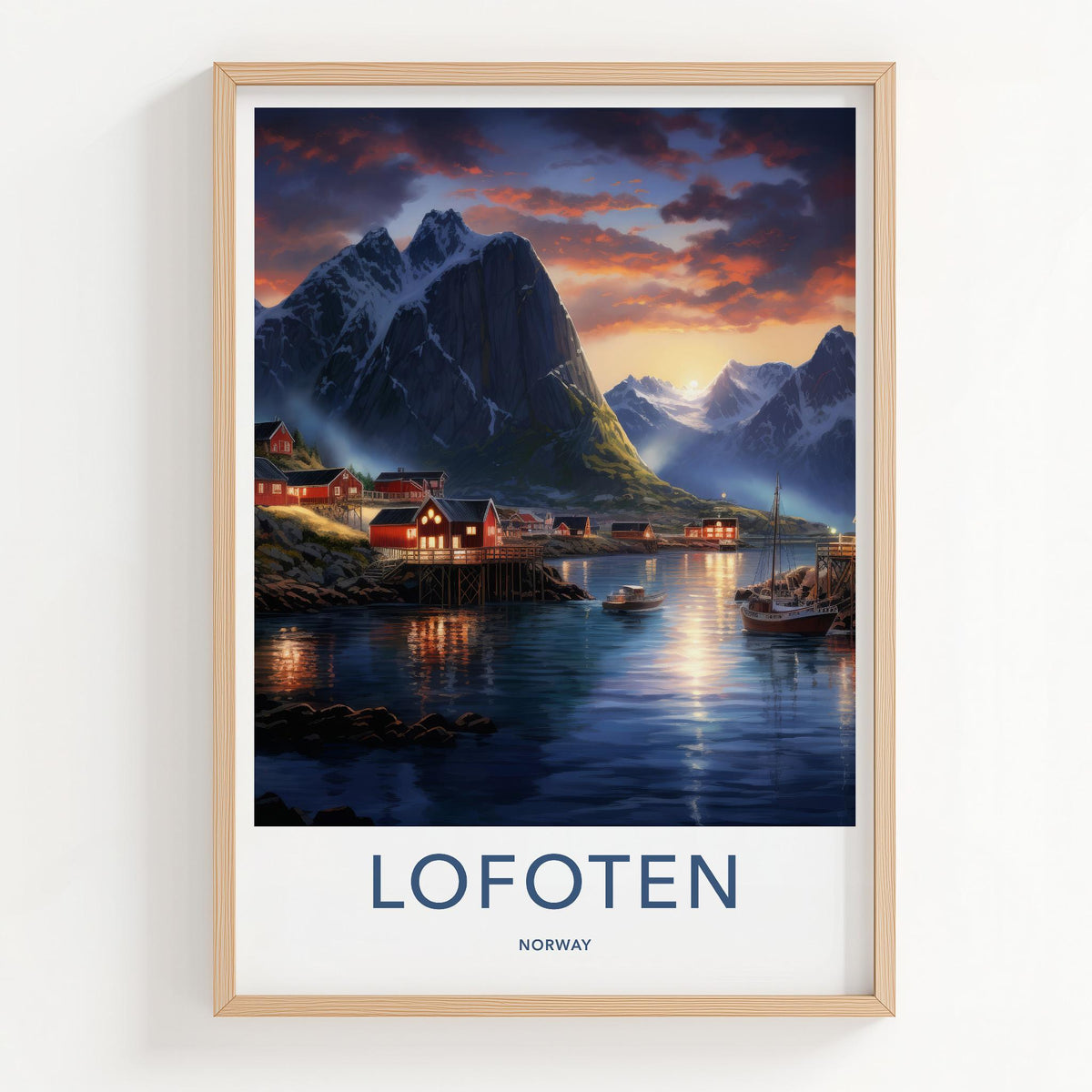 Norway Wall Art - Sognefjord Poster with Lofoten Fjords Scenic