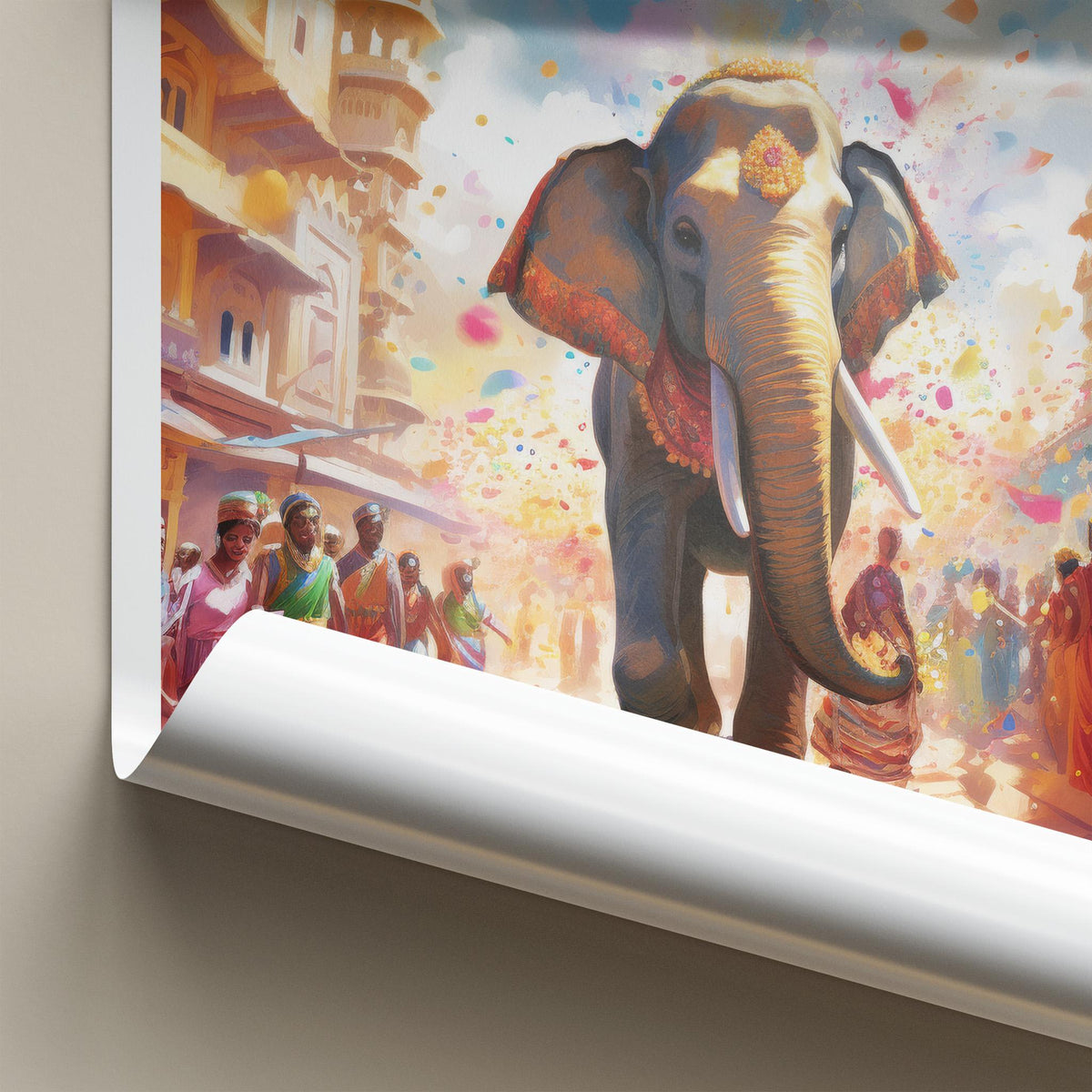 Kerala Wall Art - Vibrant Elephant Parade Poster