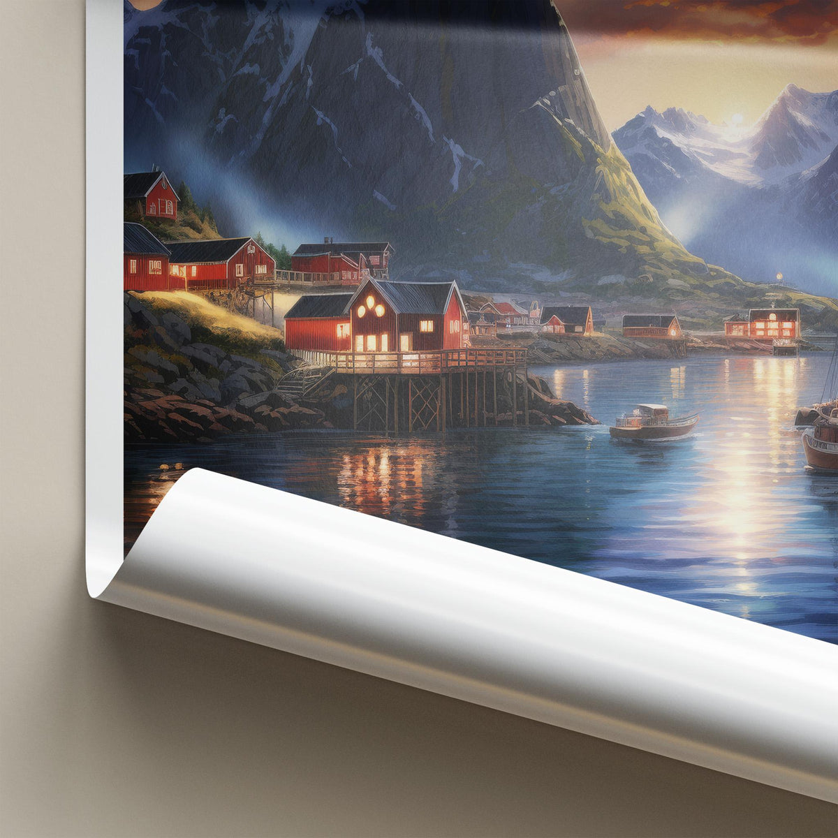 Norway Wall Art - Sognefjord Poster with Lofoten Fjords Scenic