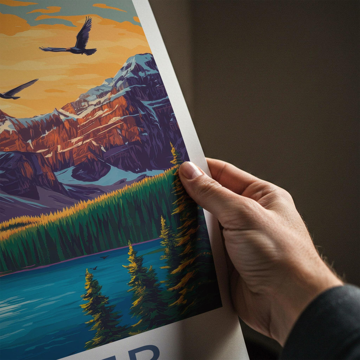 Jasper National Park Poster - Mountain Landscape Print & Wildlife