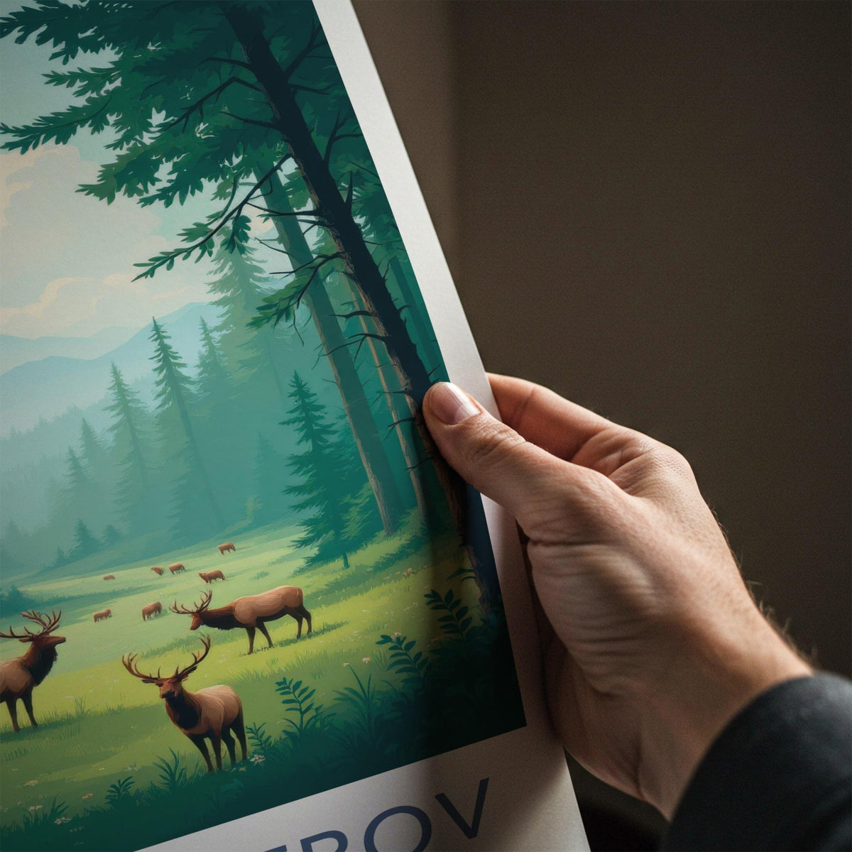 Losiny Ostrov Poster - Scenic National Park Art with Elk Forest Print