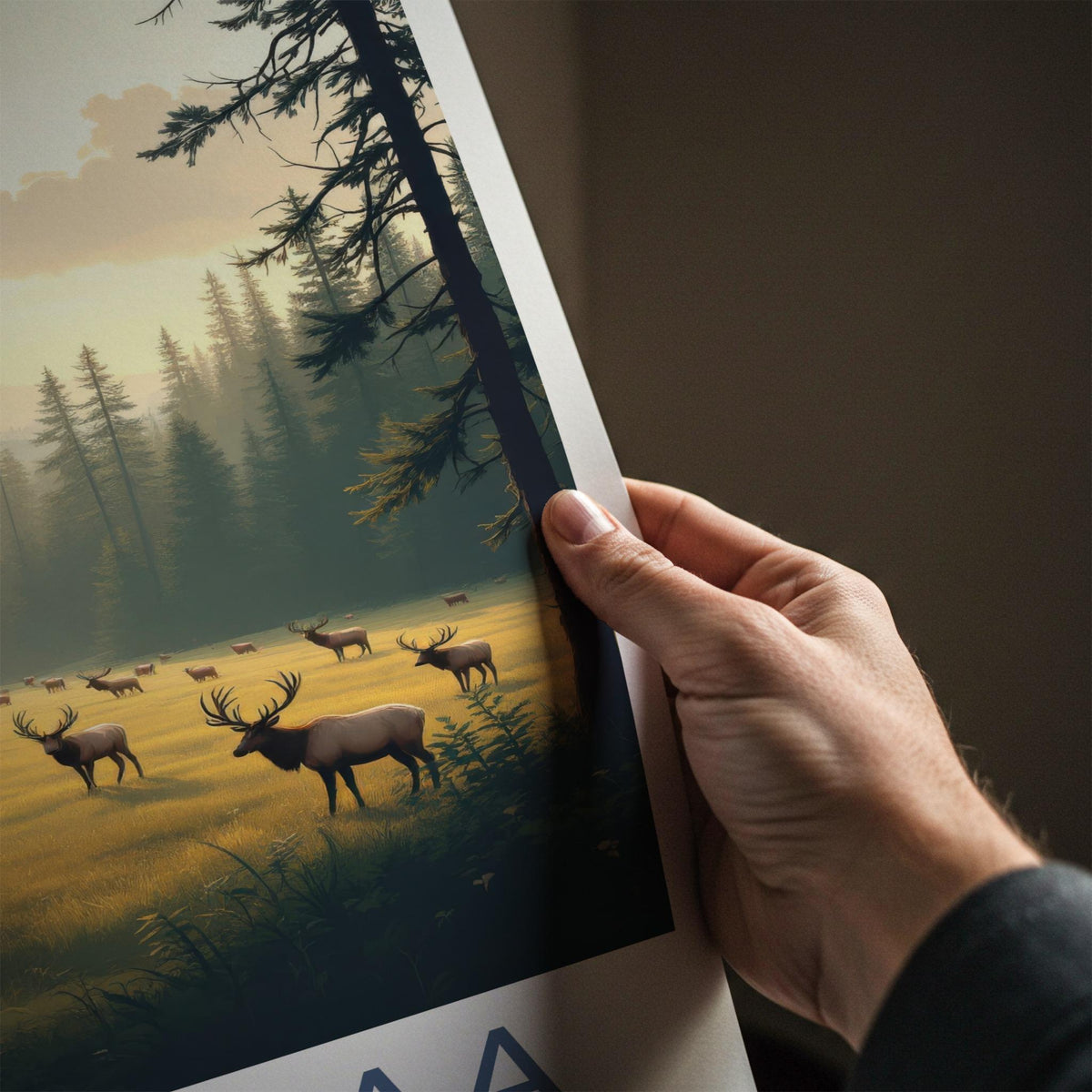 Lahemaa National Park Poster - Scenic Nature Wall Art with Elk Herd