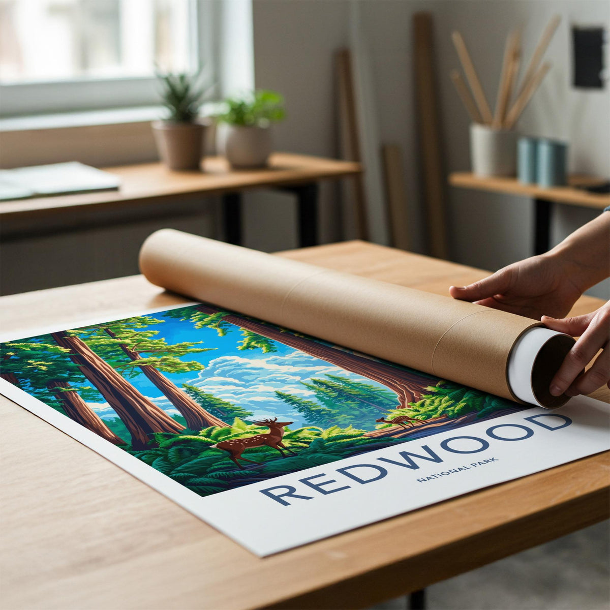 Redwood National Park Poster - Scenic Nature Print With Ancient