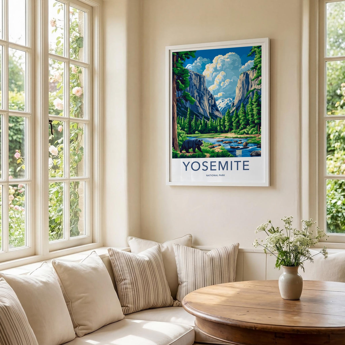 Yosemite National Park Poster - Scenic Forest Wall Art With Mountain