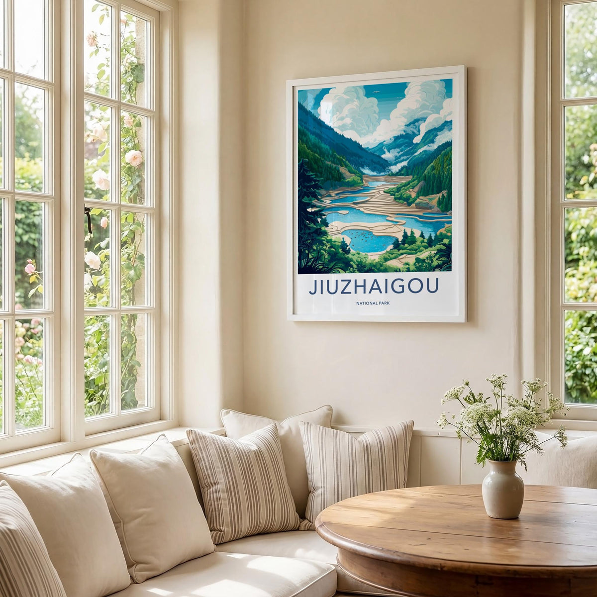 Jiuzhaigou National Park Poster - Turquoise Lake Print & Tibetan