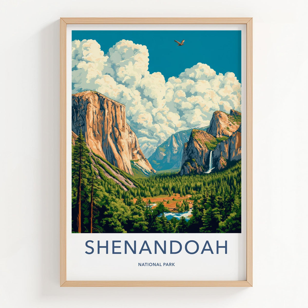 Shenandoah National Park Poster - Mountain Wall Art With Waterfall