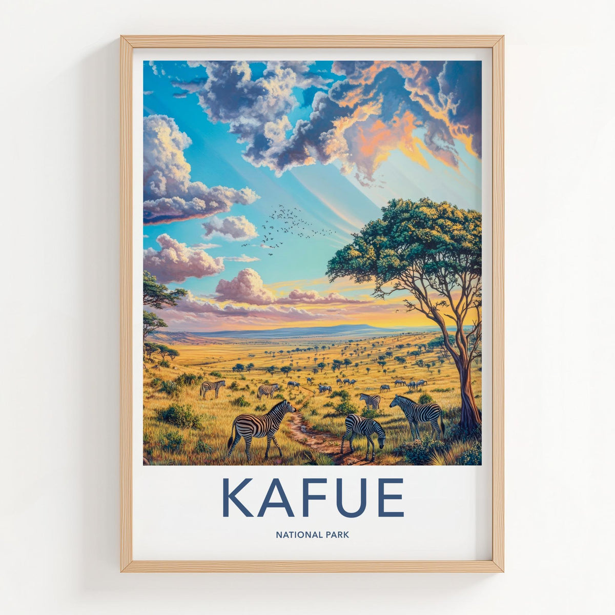 Kafue National Park Poster - Wildlife Wall Art Featuring Zebra