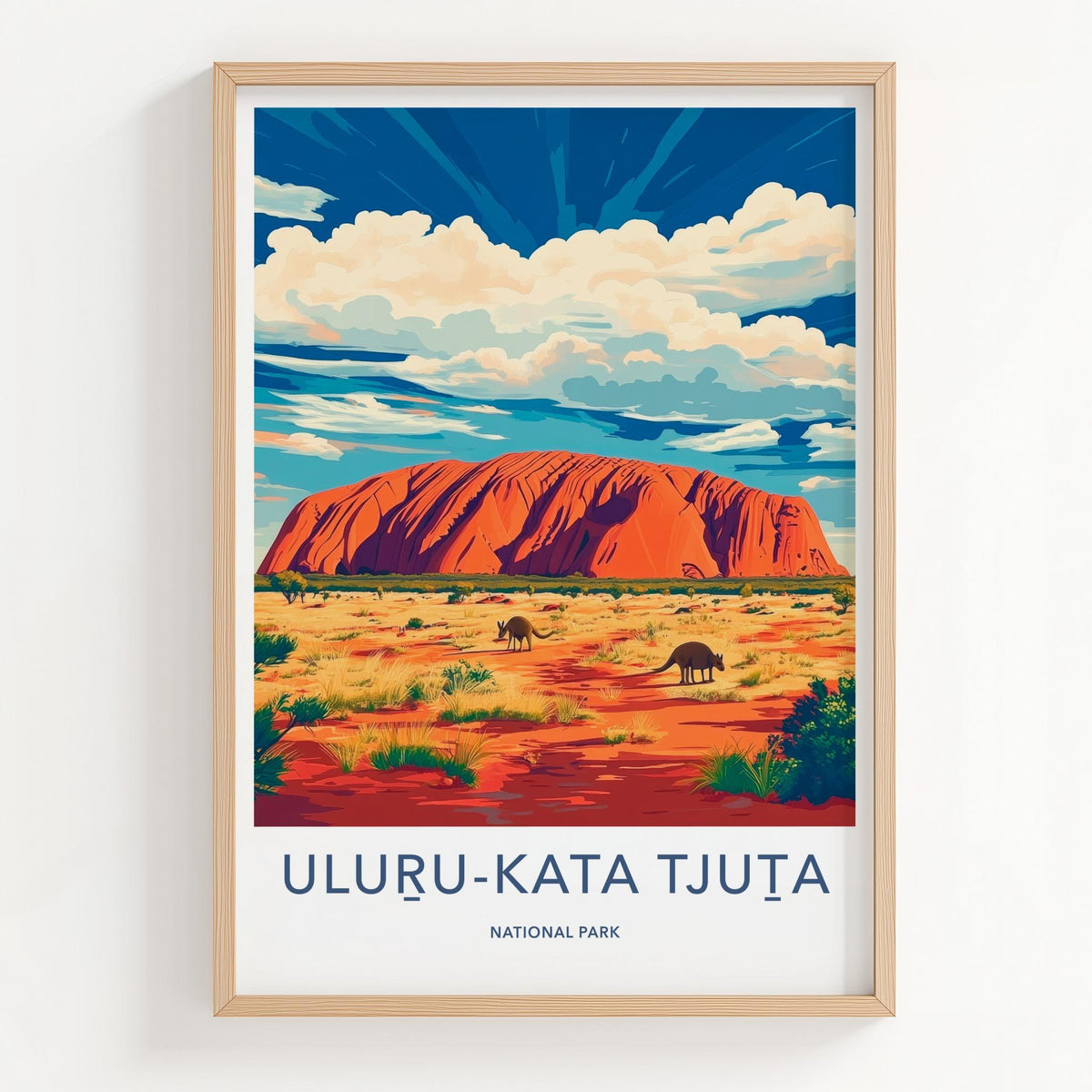 Uluru Kata Tjuta Poster - Australia Wall Art Featuring Red Sandstone