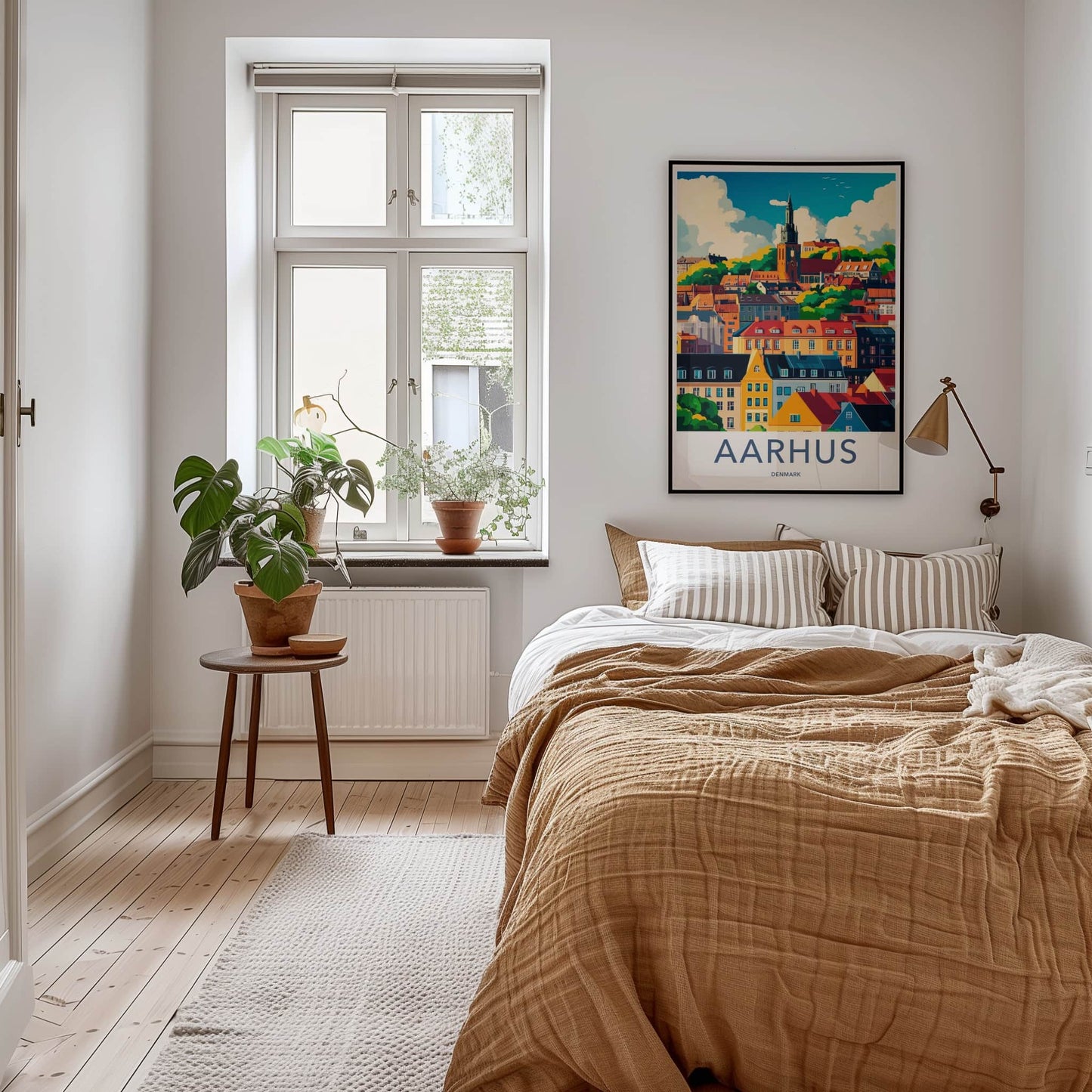 Aarhus Poster - Denmark Travel Art - Colorful city scene Home Decor