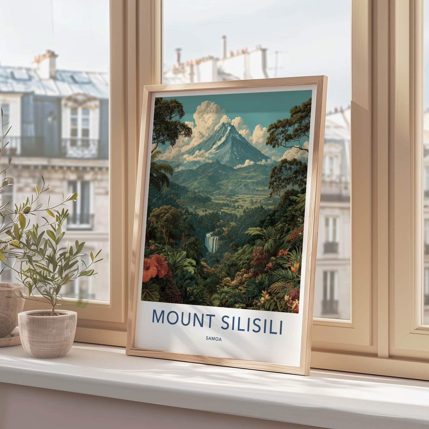 Mount Silisili Poster - Samoa Snow Capped Volcano