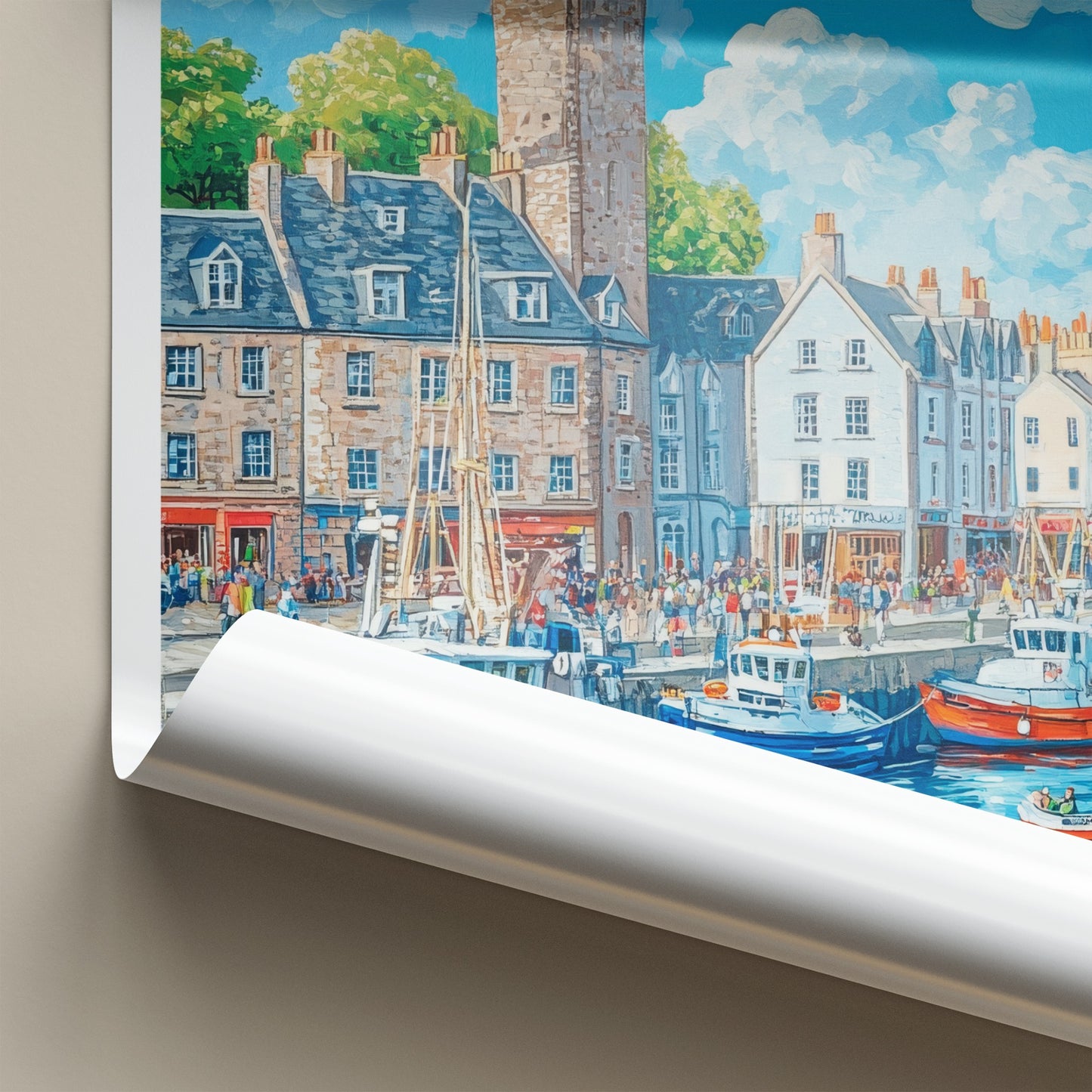 Aberdeen Poster - Scotland Framed Print - Lively Town Harbor Lounge Decor