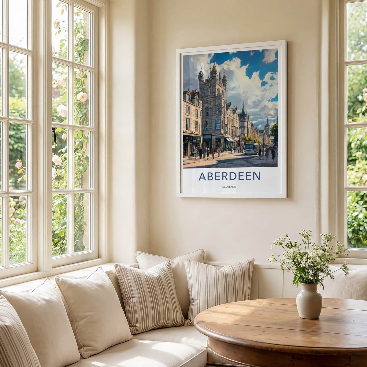 Aberdeen Poster - Scotland Travel Art - Busy Urban Street Home Decor
